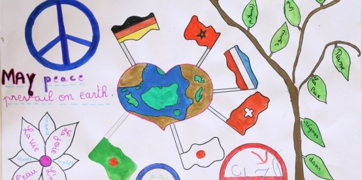 World Peace drawing with oil pastel step by step/communal harmony drawing.  - YouTube